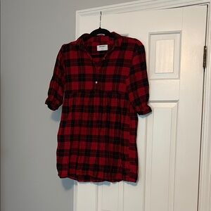 Old Navy Red and Black Plaid Tunic